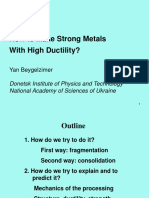 How To Make Strong Metals With High Ductility?: Yan Beygelzimer