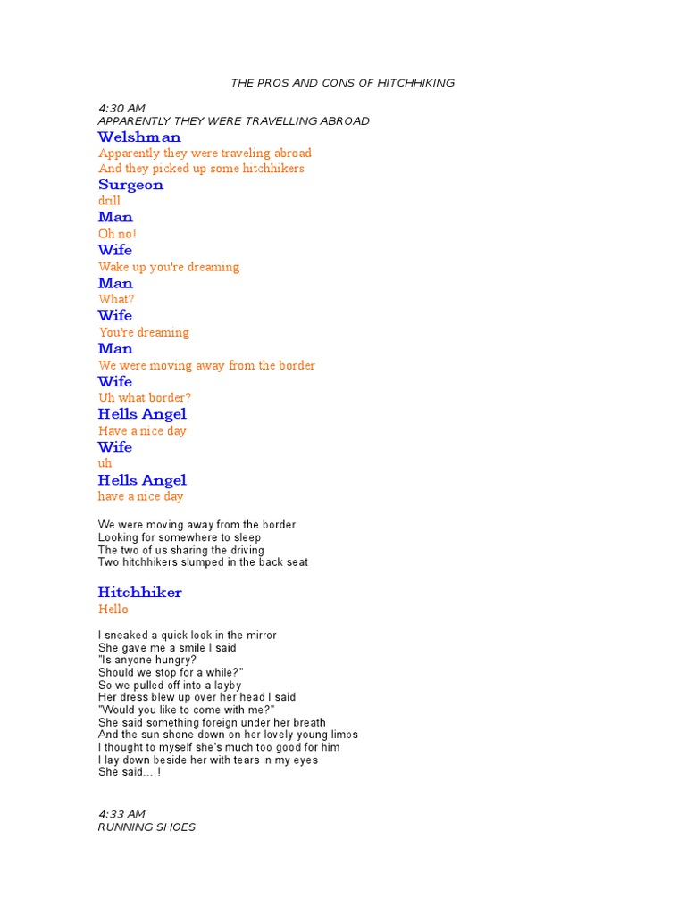 The Pros and Cons of Hitchhiking PDF Nature Leisure