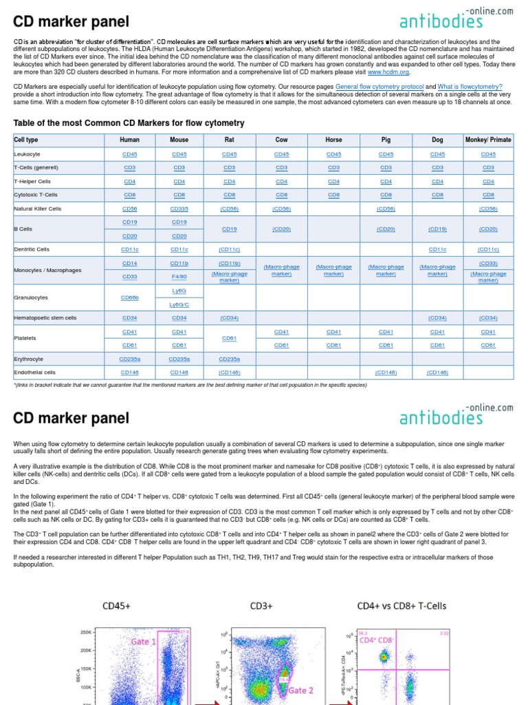 CD Marker Panel Download 2 | PDF | Cd4 | Macrophage