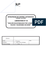 Laboratorio N°4 Lugar de Raices y Diagranas de Bode