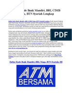 Daftar Kode Bank Mandiri