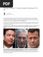 Too Big To Believe - Massive Scandal Is Brewing at The FBI - Zero Hedge