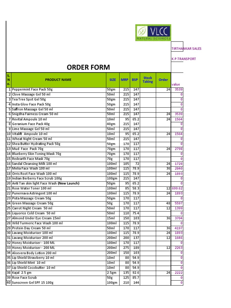 Wholesale Beauty Product Order | PDF | Sunscreen | Shampoo