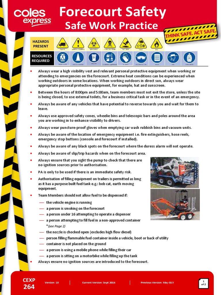 Cexp Forecourt Safety V10 Pdf Vehicles Diesel Engine