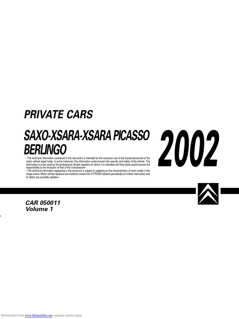 Saxo-Xsara-Xsara Picasso Berlingo, PDF, Car