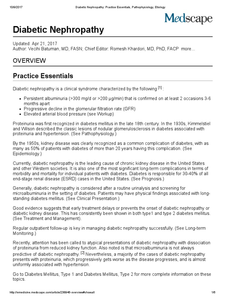 Diabetic Nephropathy Insights | PDF | Kidney Disease | Diabetes