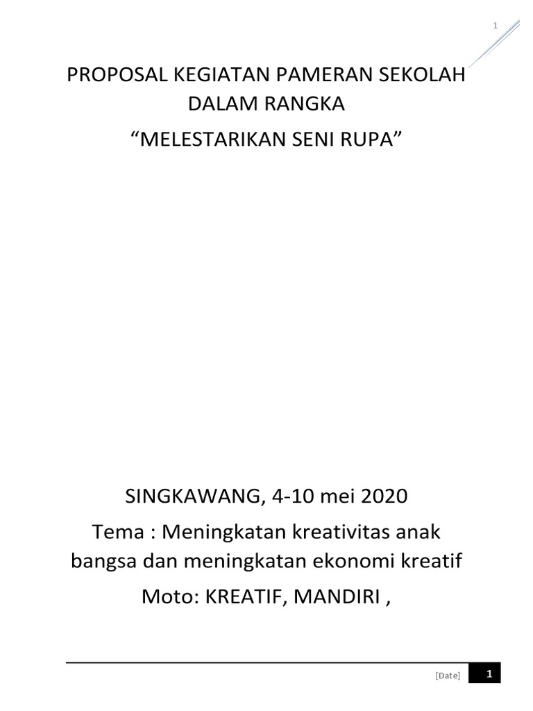 Proposal Kegiatan Pameran Sekolah Dalam Rangka