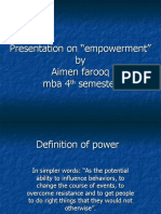 Presentation On "Empowerment" by Aimen Farooq Mba 4 Semester