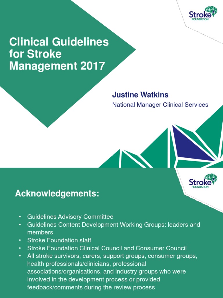 2017 Stroke Management Clinical Guidelines | PDF | Evidence Based ...