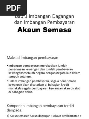 Bab 3 Imbangan Dagangan Dan Imbangan Pembayaran Pdf