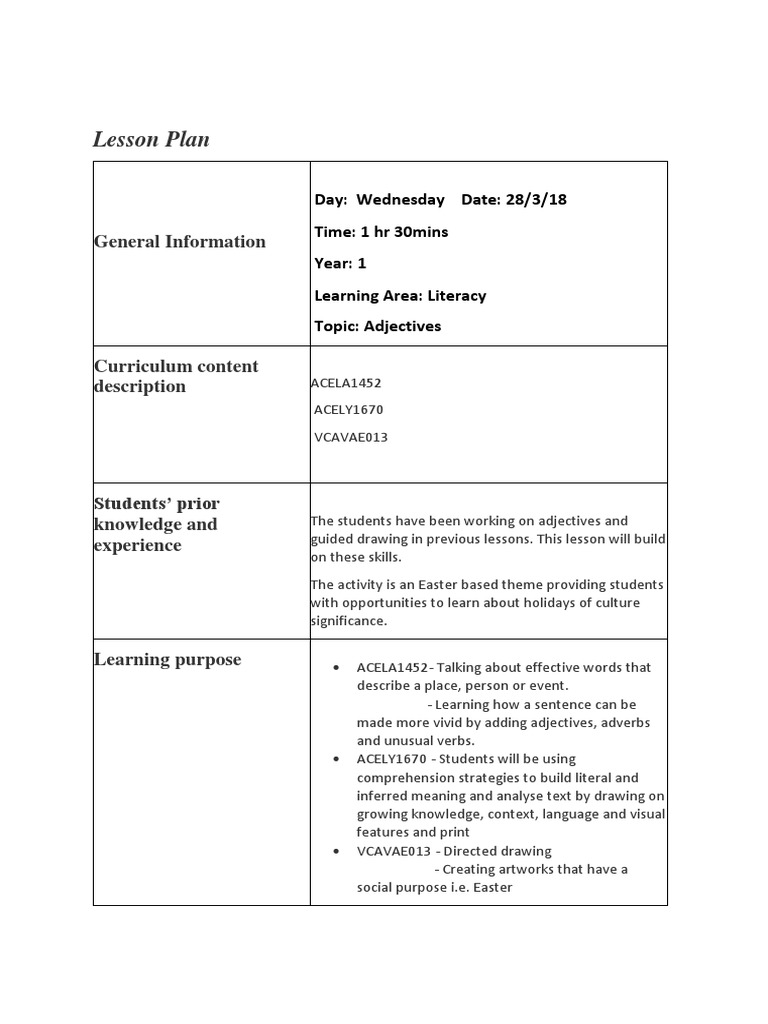 Adjectives Lesson Plan Pdf , Lesson: Comparing Things (Superlative ...