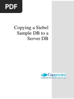 Copying A Siebel Sample DB To A Server DB