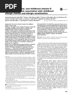 Prenatal, Perinatal, and Childhood Vitamin D Exposure and Their Association With Childhood Allergic Rhinitis and Allergic Sensitization