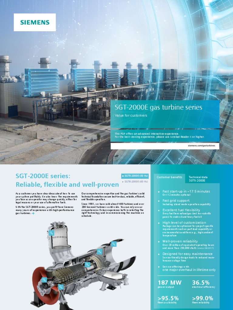 SGT-2000E Gas Turbine Overview | PDF | Gas Turbine | Energy Technology