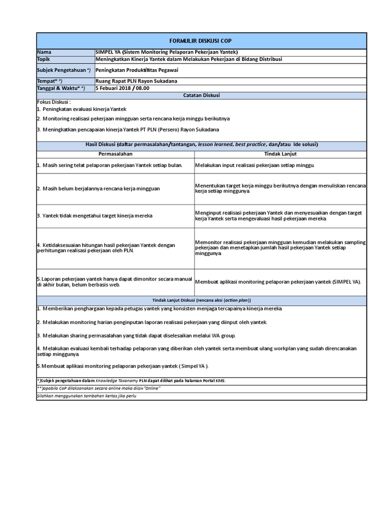 Peningkatan Kinerja Yantek PLN | PDF