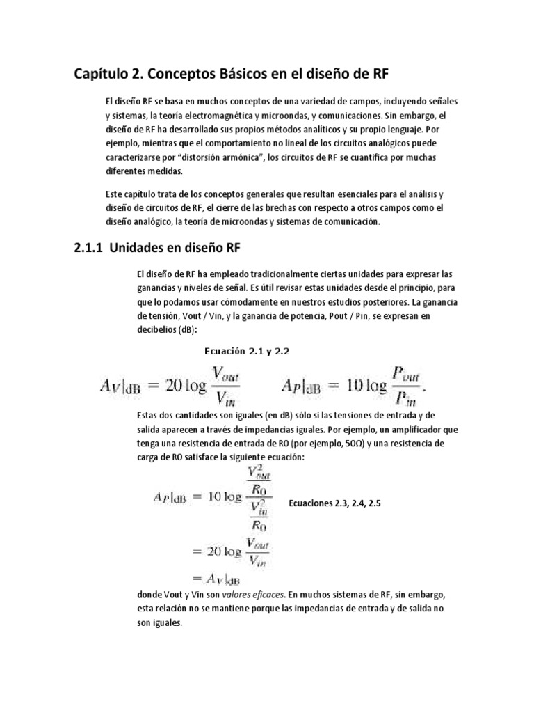 Conceptos Clave en Diseño de RF | PDF | Decibel | Aleatoriedad