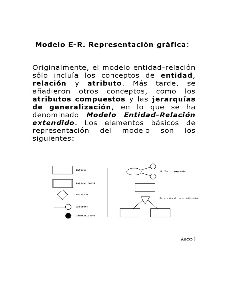 Elementos de Un Diagrama de Entidad - Relacion (E-R) | PDF