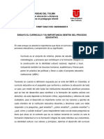 Ensayo El Curriculo y Su Importancia Dentro Del Proceso Educativo