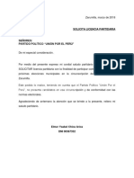 Carta pidiendo licencia 