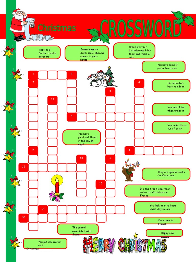 Christmas Crossword Crosswords Fun Activities Games Warmers Coolers Wo 37796 PDF Santa Claus