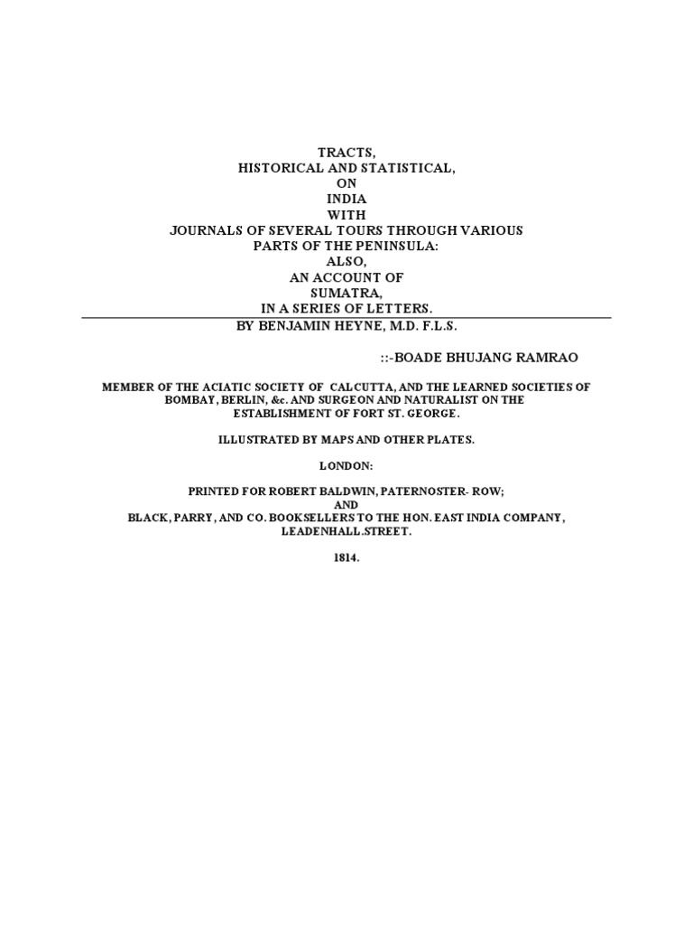 Tracts, Historical and Sattistical Editor Bobade B. R. Director, Manuscript  Dept., I, Hydrabad | PDF | Wound | Soil