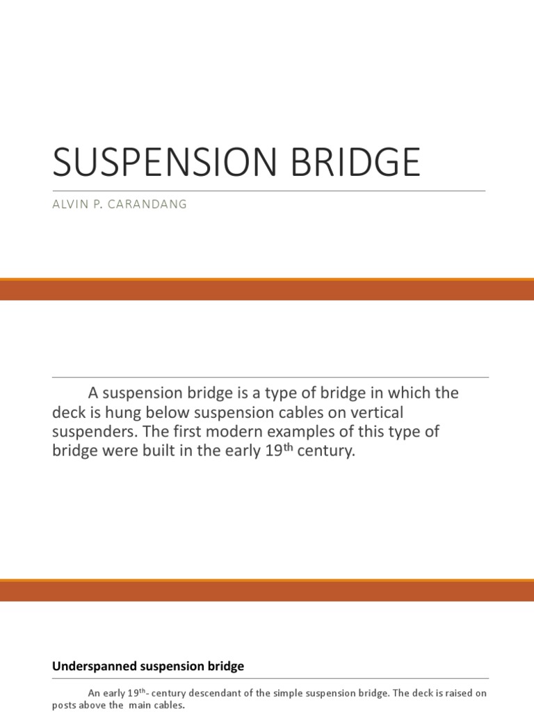 Types and Advantages of Suspension Bridges | PDF | Bridge | Transport ...