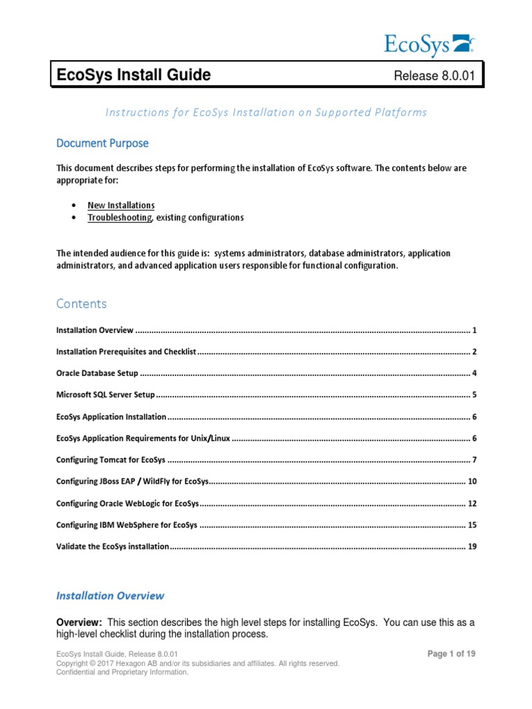 EcoSys Install Guide PDF | PDF | Oracle Database | Java (Programming ...