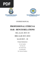 Professional Ethics & Bar - Bench Relations: BA, LL.B. 2013-18 BBA LLB 2013-2018 LL.B 2015 - 18