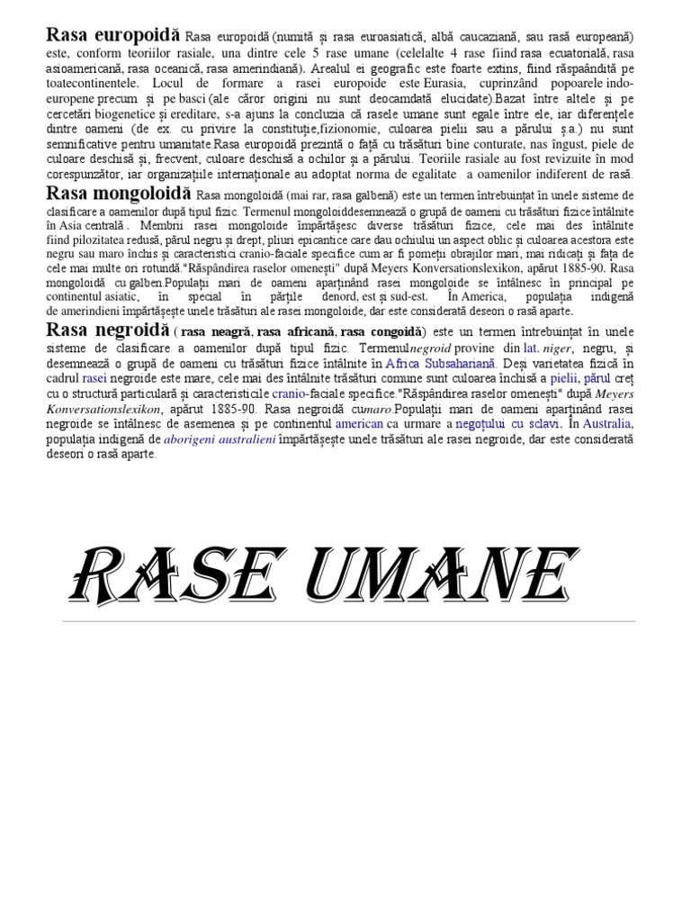 Rase Umane | PDF