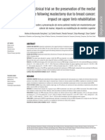 Randomized Clinical Trial On The Preservation of The Medial Pectoral Nerve Following Mastectomy Due To Breast Cancer Impact On Upper Limb Rehabilitation