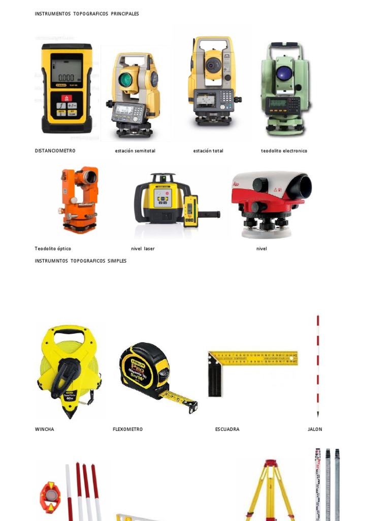 Principales Instrumentos Topográficos | PDF | Atómico | Gestion de tierras