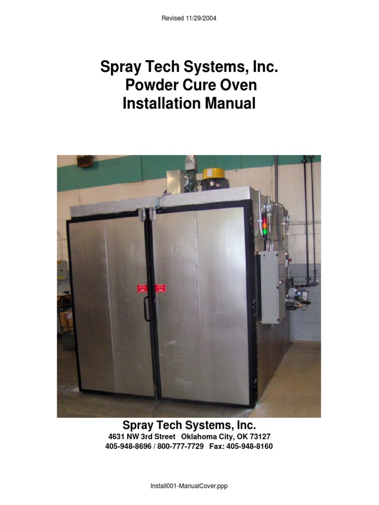 Spray Tech Systems, Inc. Powder Cure Oven Installation Manual