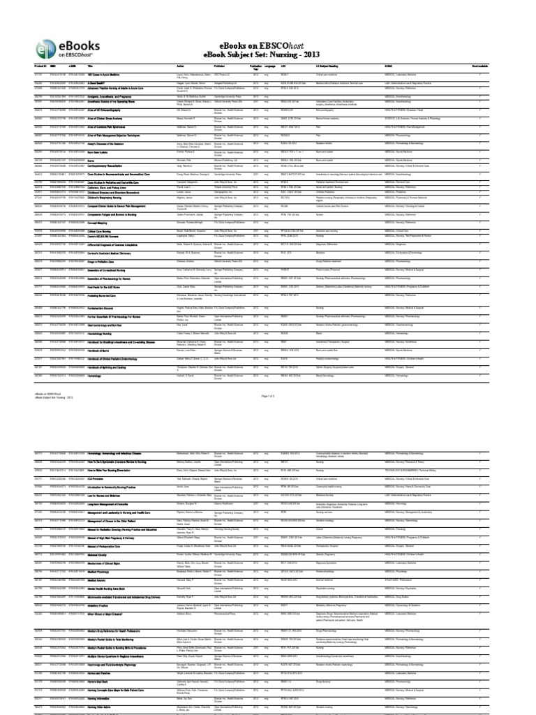 Ebooks On Ebscohost Ebook Subject Set Nursing 2013 PDF