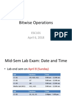 Bitwise Operations: ESC101 April 6, 2018