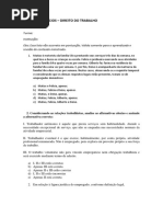 Lista de Exercícios Trabalho