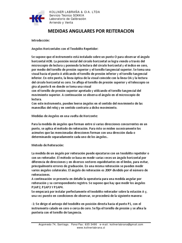 111medidas Angulares Por Reiteracion PDF | PDF | Observación científica ...