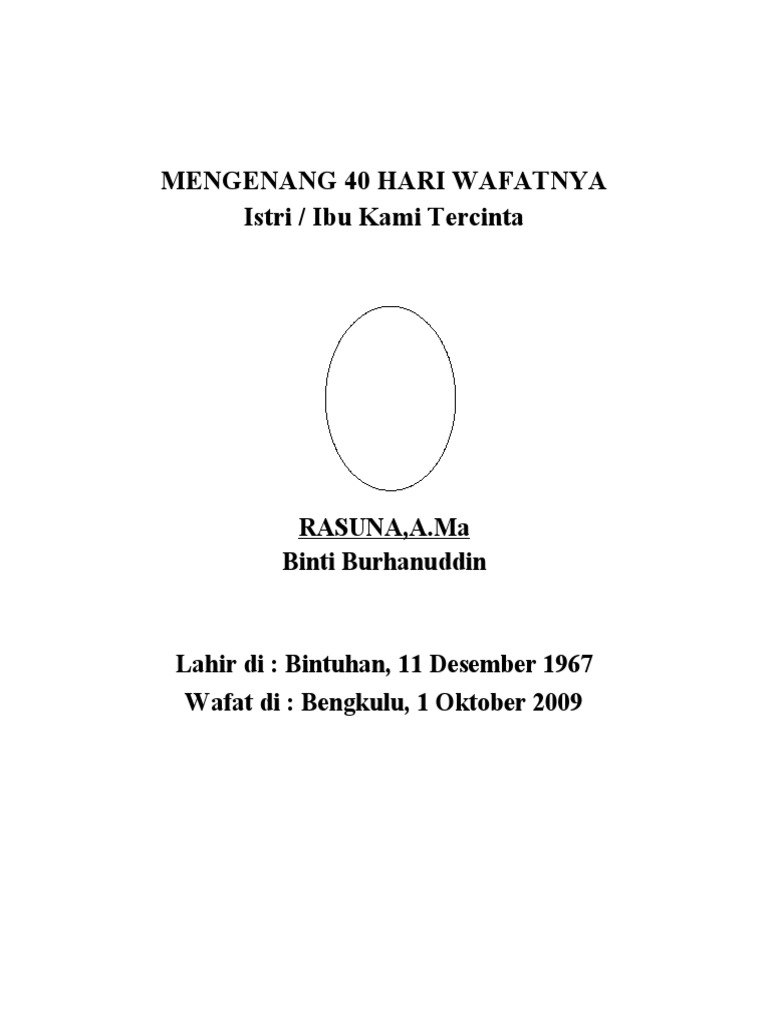 Kata Kata Ucapan 40 Hari Orang Meninggal