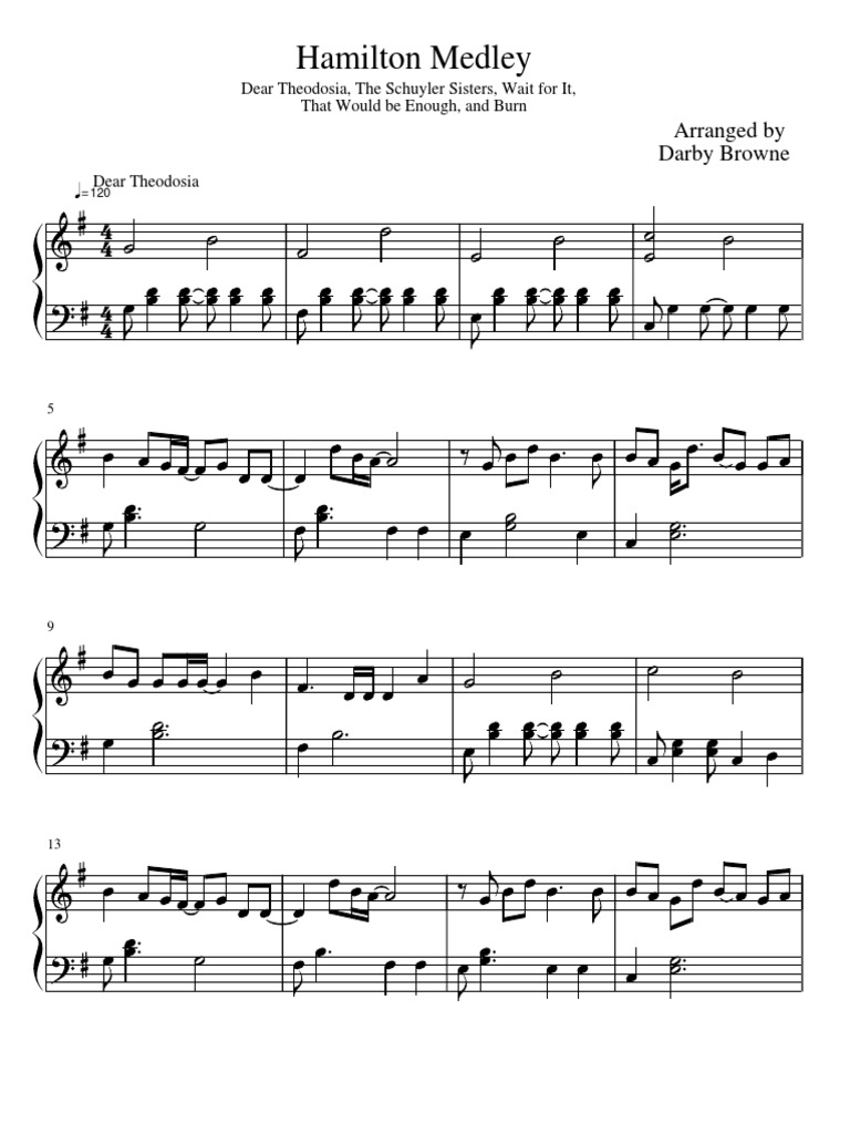 Hamilton Medley Arranged By Darby Browne Дэвид фаулер & jacob sutherland. scribd