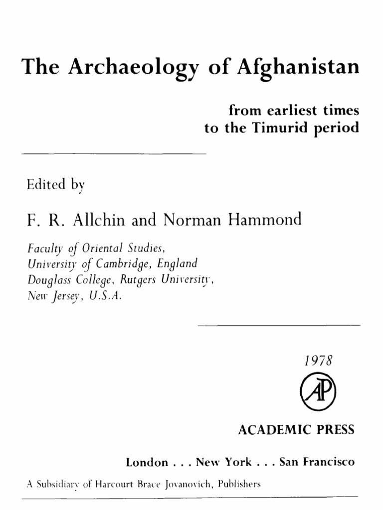 Allchin 1978 Archaeology of Afghanistan PDF Paleolithic Nature