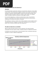 Chemistry Handout How Solubility Changes With Temperature Solubility