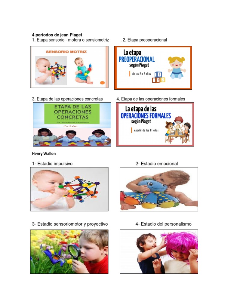 Las 4 etapas de desarrollo de Piaget | PDF