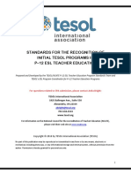 tesol p-12 teacher education standards