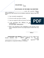 Affidavit of Non-Filing of Income Tax Return: Republic of The Philippines) Quezon City) S.S