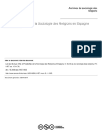 Etat Et Possibilités de La Sociologie Des Religions en Espagne