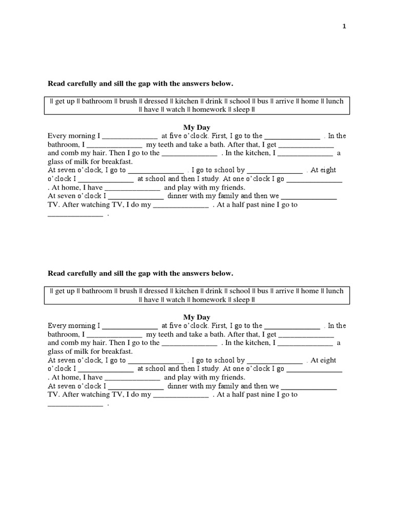 Daily Activities: My Routine | PDF