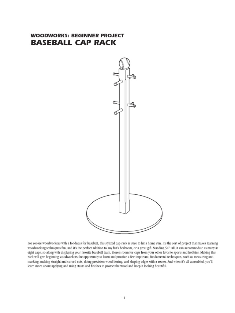 Baseball Cap Rack: Woodworks: Beginner Project | PDF | Drill ...