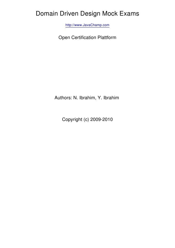 Domain Driven Design Exam | PDF | Object (Computer Science) | Software ...