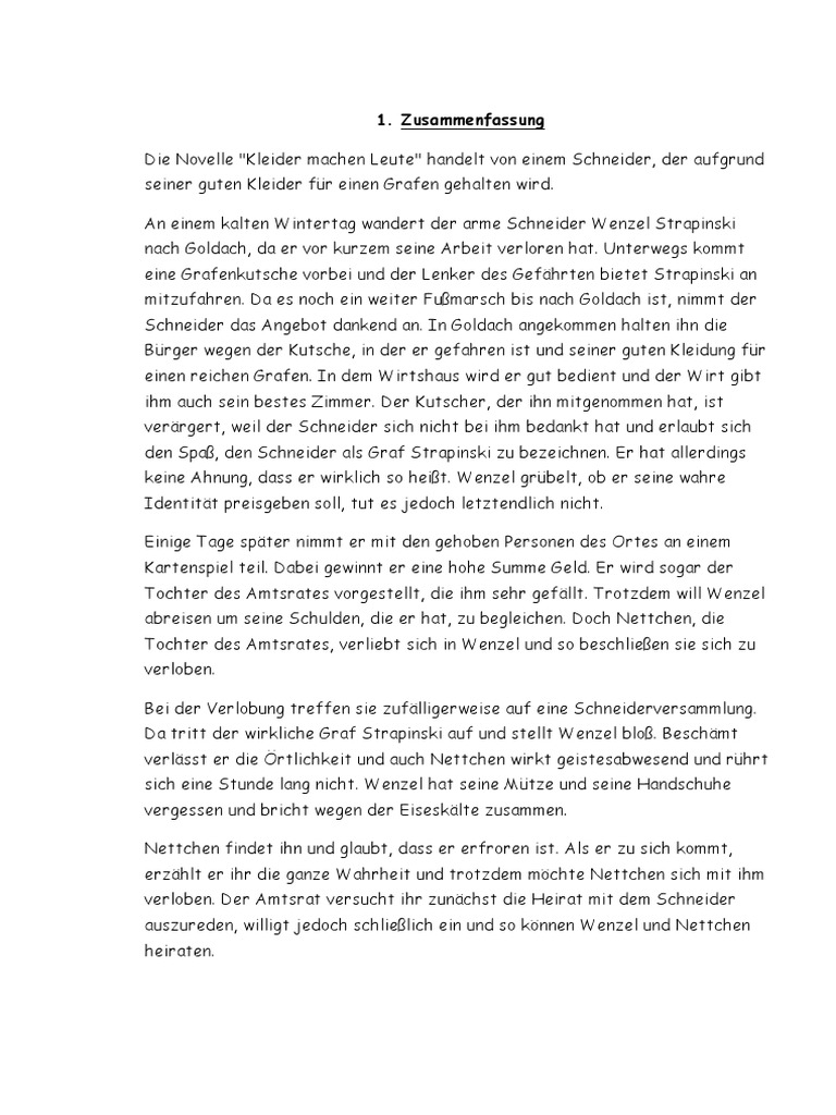 Kleider machen leute charakterisierung melchior böhni