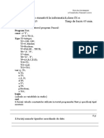 2.test de Evaluare Sumativă La Informatică, CL - Ix.