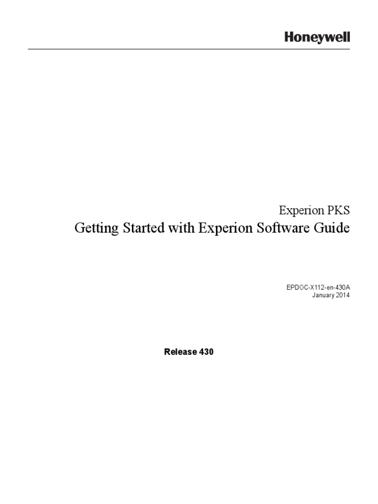 Getting Started With Experion Software Guide EPDOC-X112-En-430 | PDF ...
